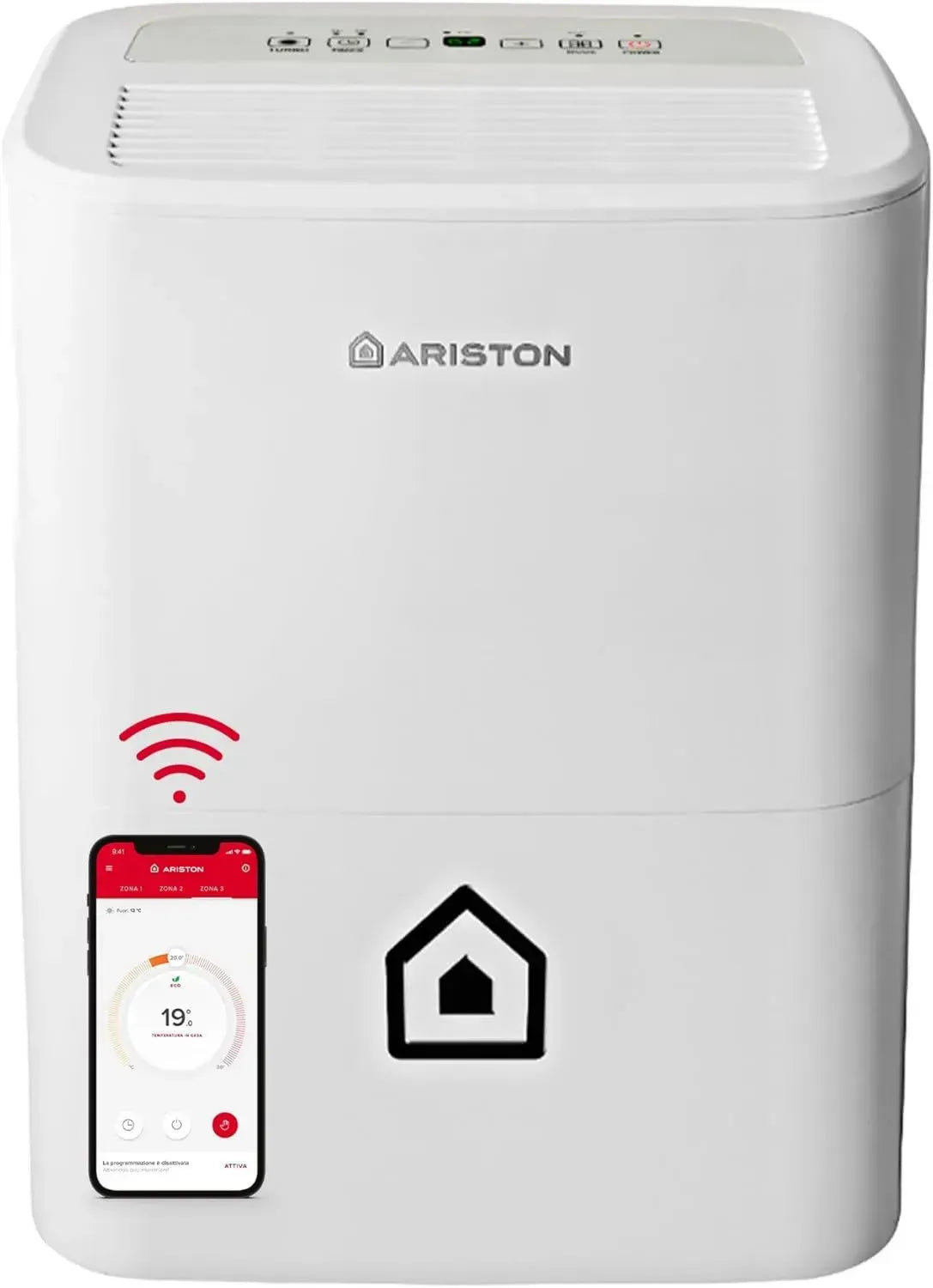 Déshumidificateur Ariston Deos 16S WiFi, 16L, Contrôle Intelligent, Silencieux, Pour Pièces Jusqu'à 44m²