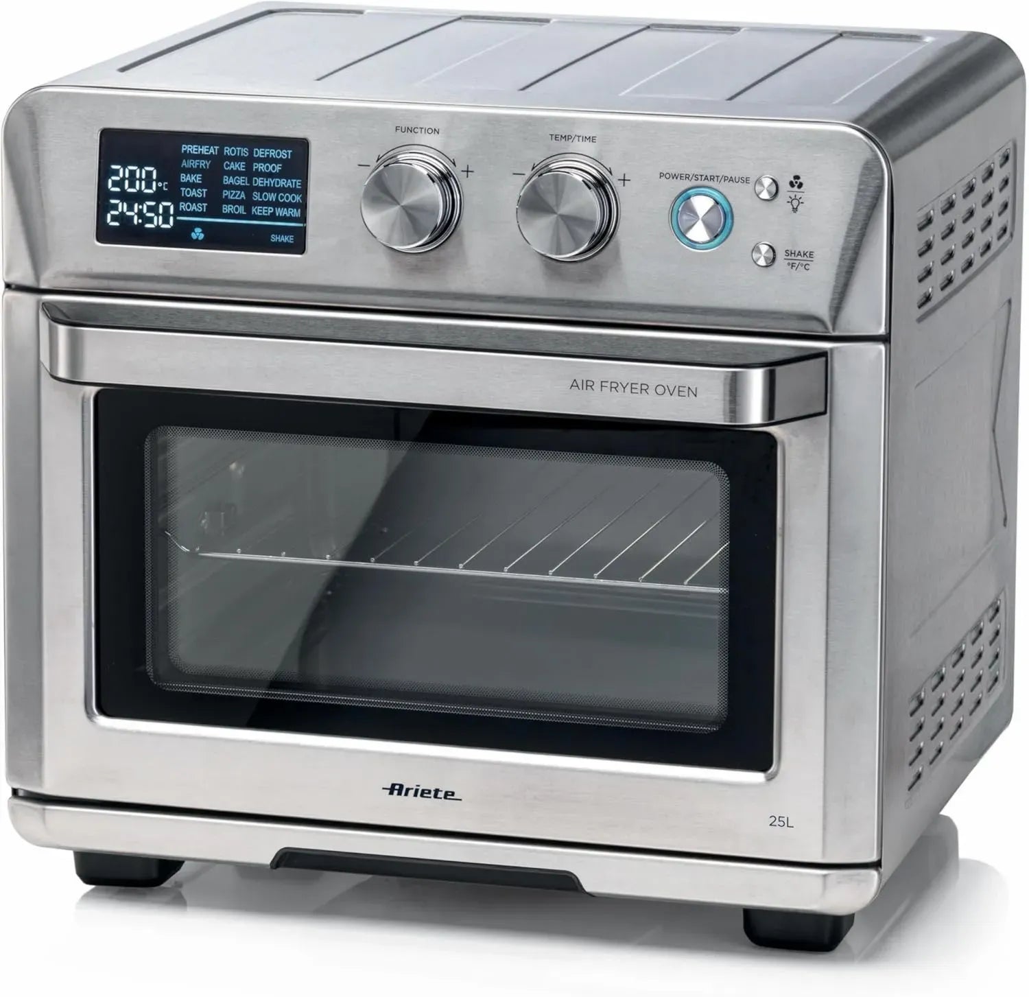 Four Ariete à Friteuse Air Chaud 25L, 15 Modes, Jusqu'à 230°C, 1700W, Argent