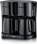 Severin Cafetière Isotherme Duo, 2 x 1000 W, Capacité 2L, 16 Tasses, Noir, Modèle KA 9315