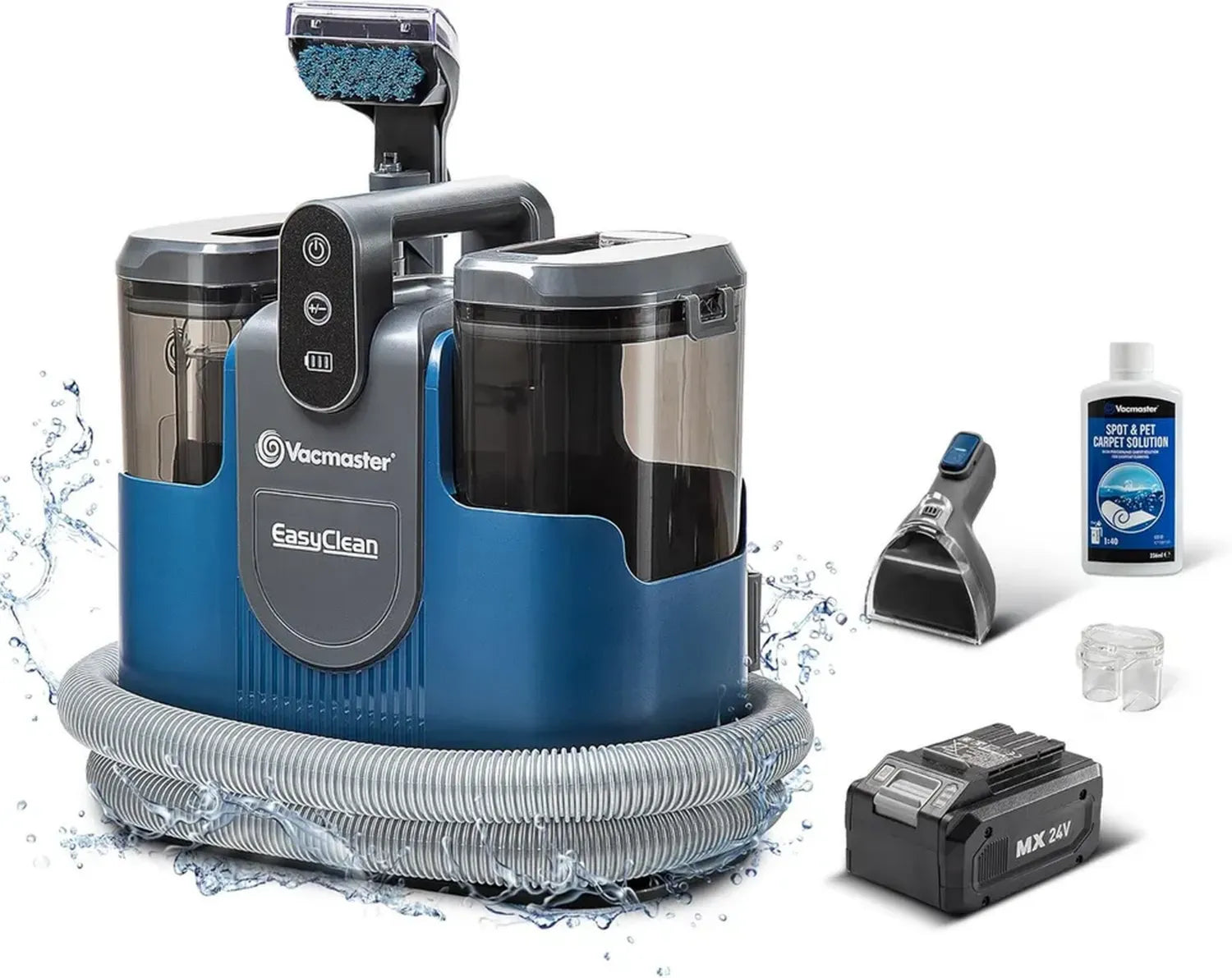 Aspirateur Laveur Sans Fil Vacmaster 24V - Nettoyage Efficace pour Tapis, Moquettes et Voitures