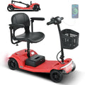 Trottinette Électrique Adulte 250W, Batterie Amovible 12AH, Autonomie 15KM, Frein Électromagnétique, LED, USB, Charge 136KG, Rouge