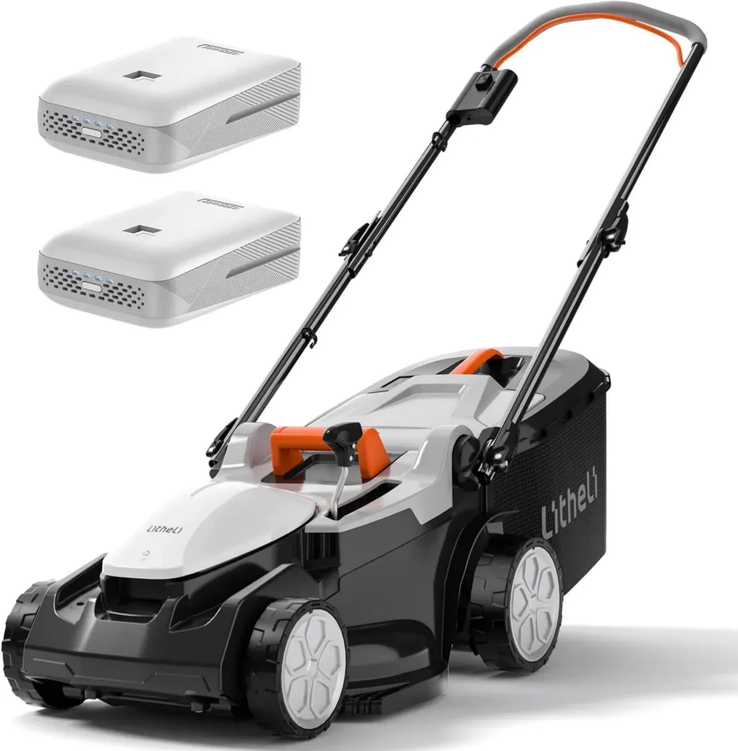 Tondeuse à Gazon sans Fil 37cm avec Batteries 4.0Ah, Hauteur Ajustable, Bac de 40L, pour 300m²