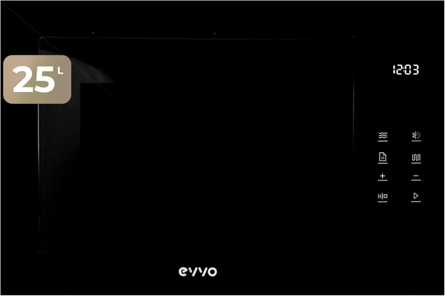 Four à micro-ondes encastrable EVVO Mi45 Glass Noir