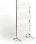 Sèche-serviettes électrique 500W CREATE avec pieds, blanc, 103x5x55 cm, installation au sol ou murale, minuterie avec écran LCD, basse consommation