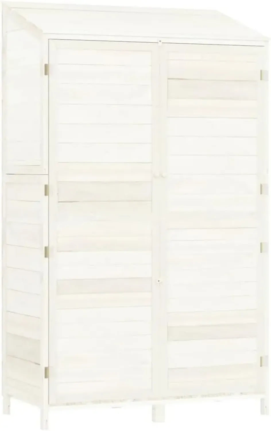 Abri de Jardin en Bois de Sapin Blanc, Armoire à Outils 102x52x174,5 cm
