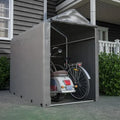 Cabanon de jardin compact en acier résistant, fermeture éclair, 187x100x160 cm, gris foncé