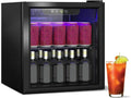 Mini Réfrigérateur à Boissons, 40L pour 60 Canettes, Porte Vitrée, Compact, Noir