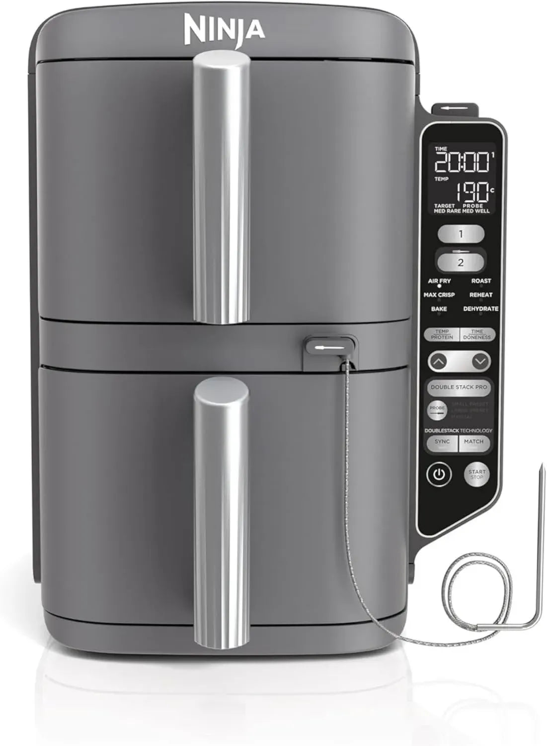 Friteuse Ninja XL à Air Chaud, Double Tiroir, 9,5 L, 6 Fonctions, Capteur SmartCook, SL451EU