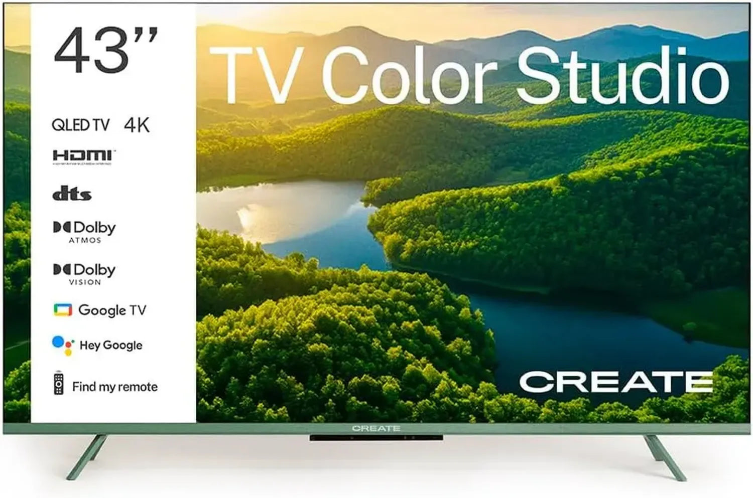 Smart TV QLED 4K 43' Vert Sauge avec Dolby Atmos et Contrôle Vocal