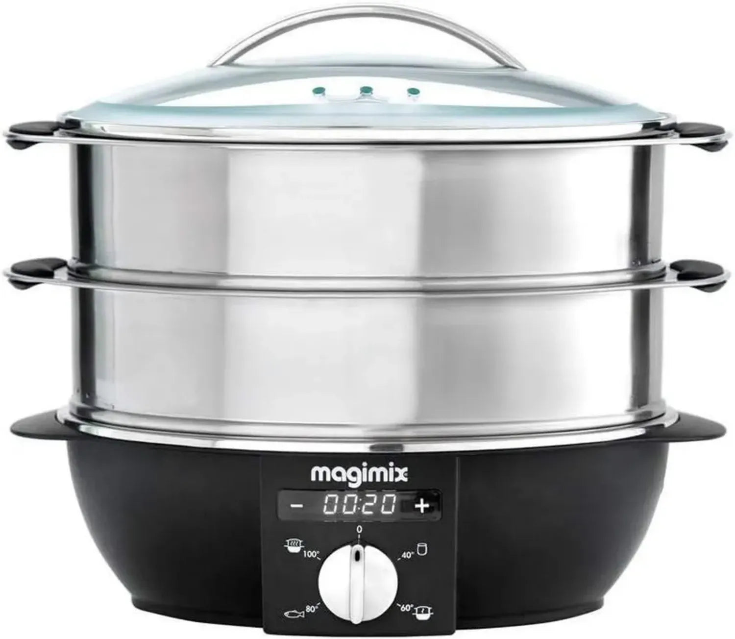 Cuiseur Vapeur Magimix 11579, Chromé, Verre et Acier, 12,2L, 1900W