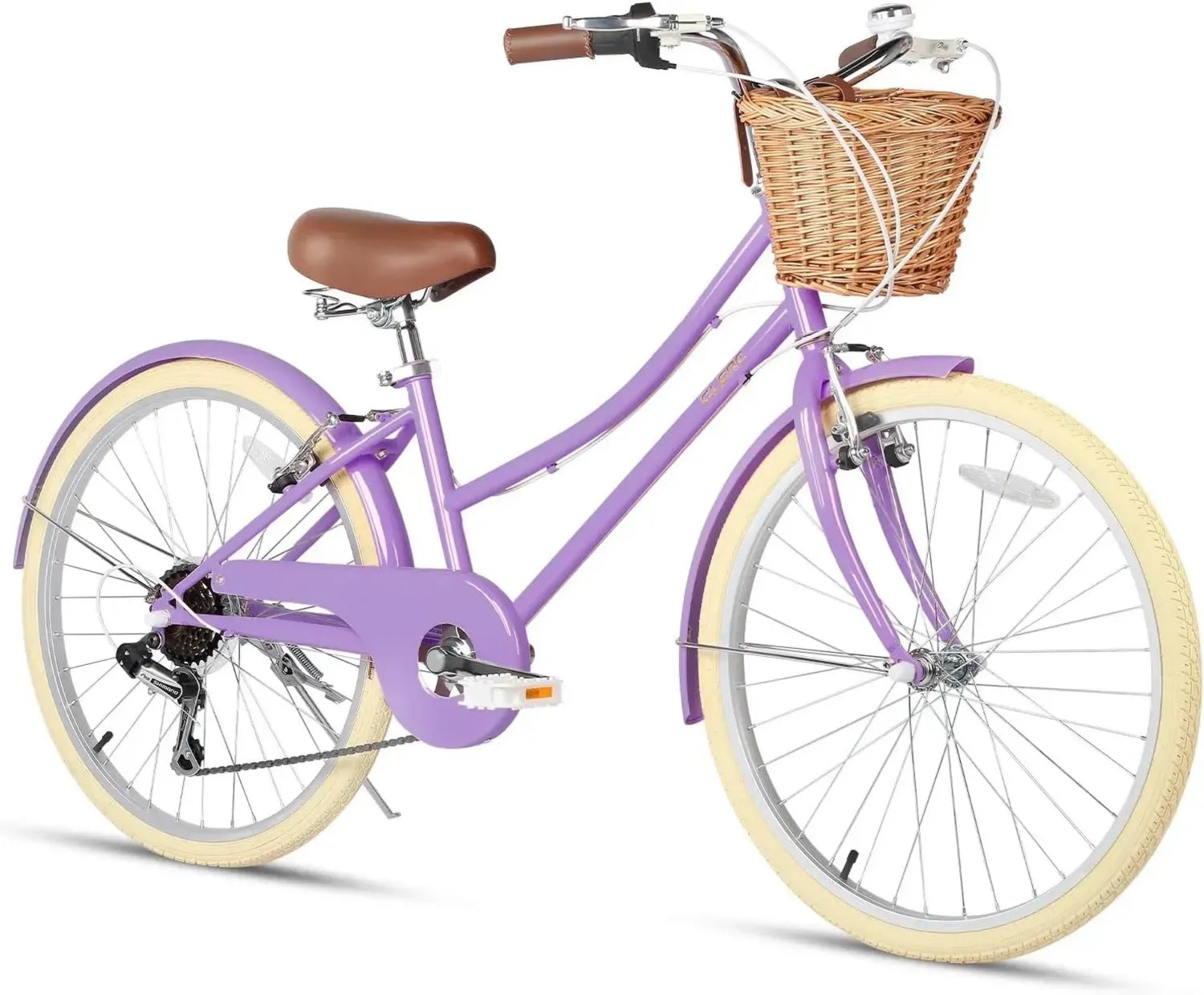 Vélo Cruiser Fille 20-26' avec Panier, Shimano 6 Vitesses