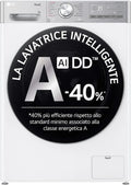 LG Lave-linge 9 kg AI DD, Classe A, 1400 tr/min, TurboWash 360, Anti-Froissage, Wi-Fi, Blanc
