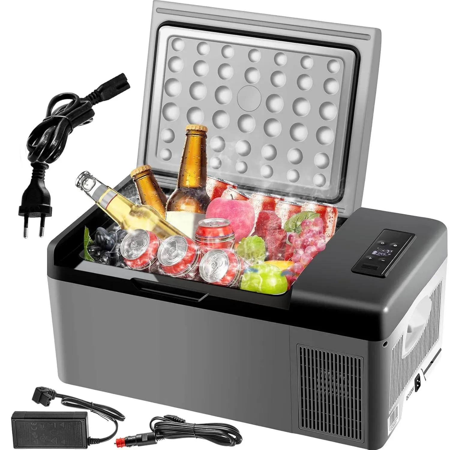 Mini Réfrigérateur Portable VEVOR 15L - Électrique 45W Voiture et Maison, Refroidissement -20°C à 10°C
