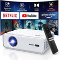 AURZEN Vidéoprojecteur 4K UHD avec Netflix et Dolby, Mise au Point Automatique, HDR10, WiFi Bluetooth Portable, Full HD 1080P, Blanc
