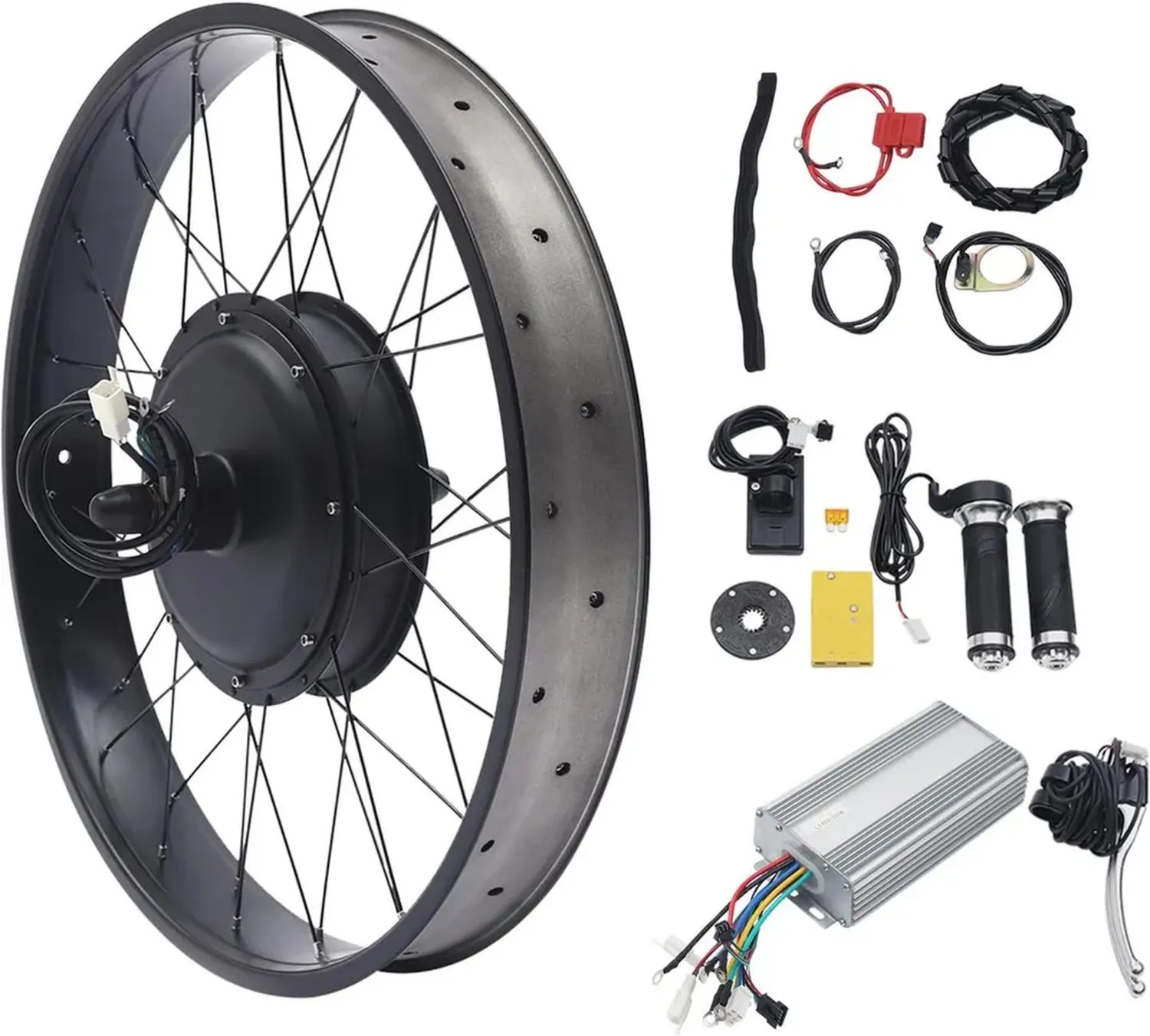 Kit de Conversion Vélo Électrique Fatbike 26' 48V 1500W avec Écran LCD Arrière