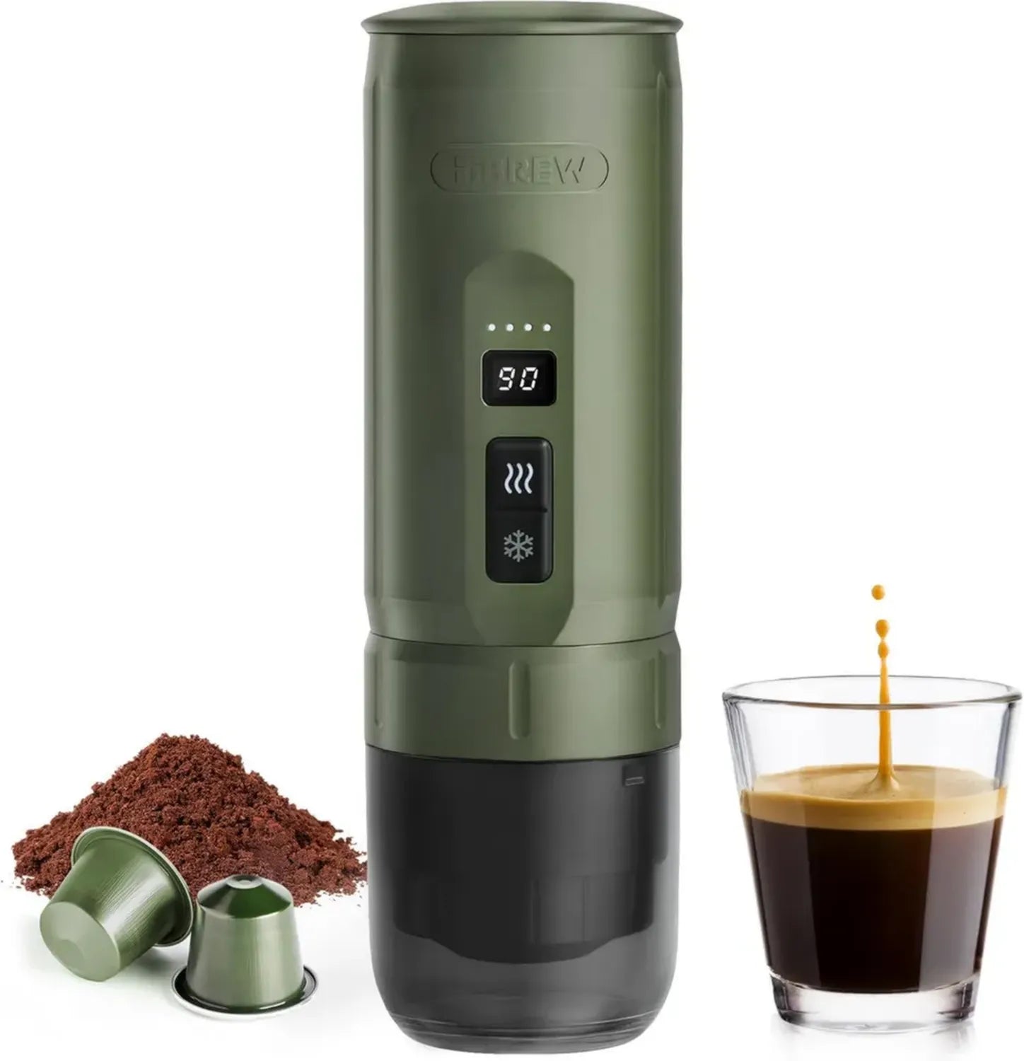 HIBREW H4C – Machine à Espresso Portable avec USB-C, Utilisation Flexible pour Café Moulu et Capsules NS, Parfaite pour Camping et Voyages