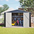 Grande remise de jardin en métal, 3 x 2,5 x 1,9 m avec toit en pente, portes coulissantes sécurisées, anthracite, étanche