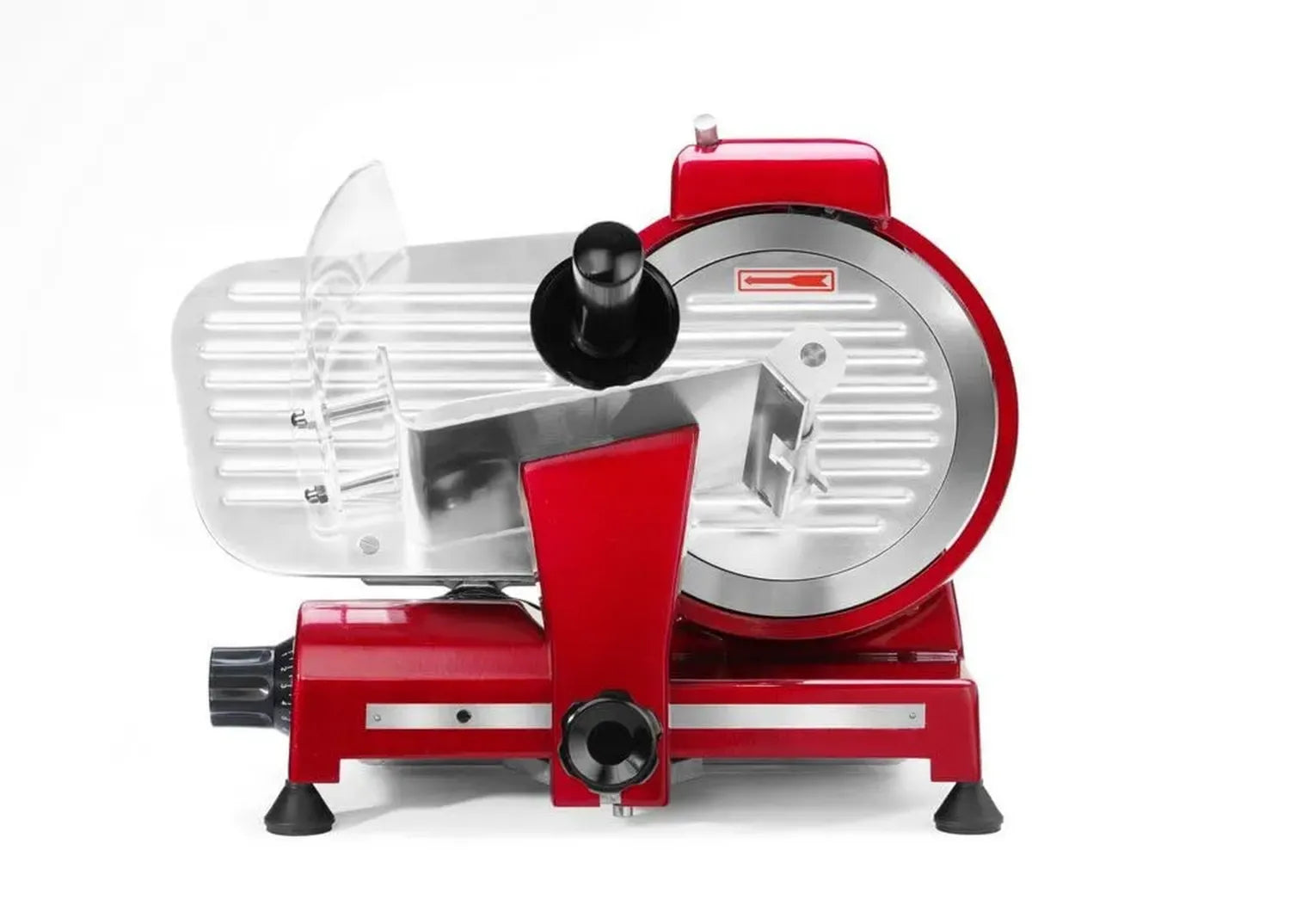 Trancheuse Électrique Professionnelle HENDI pour Viande et Charcuterie - Lame 220mm, Rouge