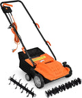 Scarificateur Aérateur Électrique 1500W pour Pelouse jusqu'à 300m² avec Sac de 30L, Réglage Profondeur et Sécurité, Orange