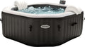 Spa Intex Gonflable Octogonal pour 4 Personnes - Système d'Eau Salée, Noir