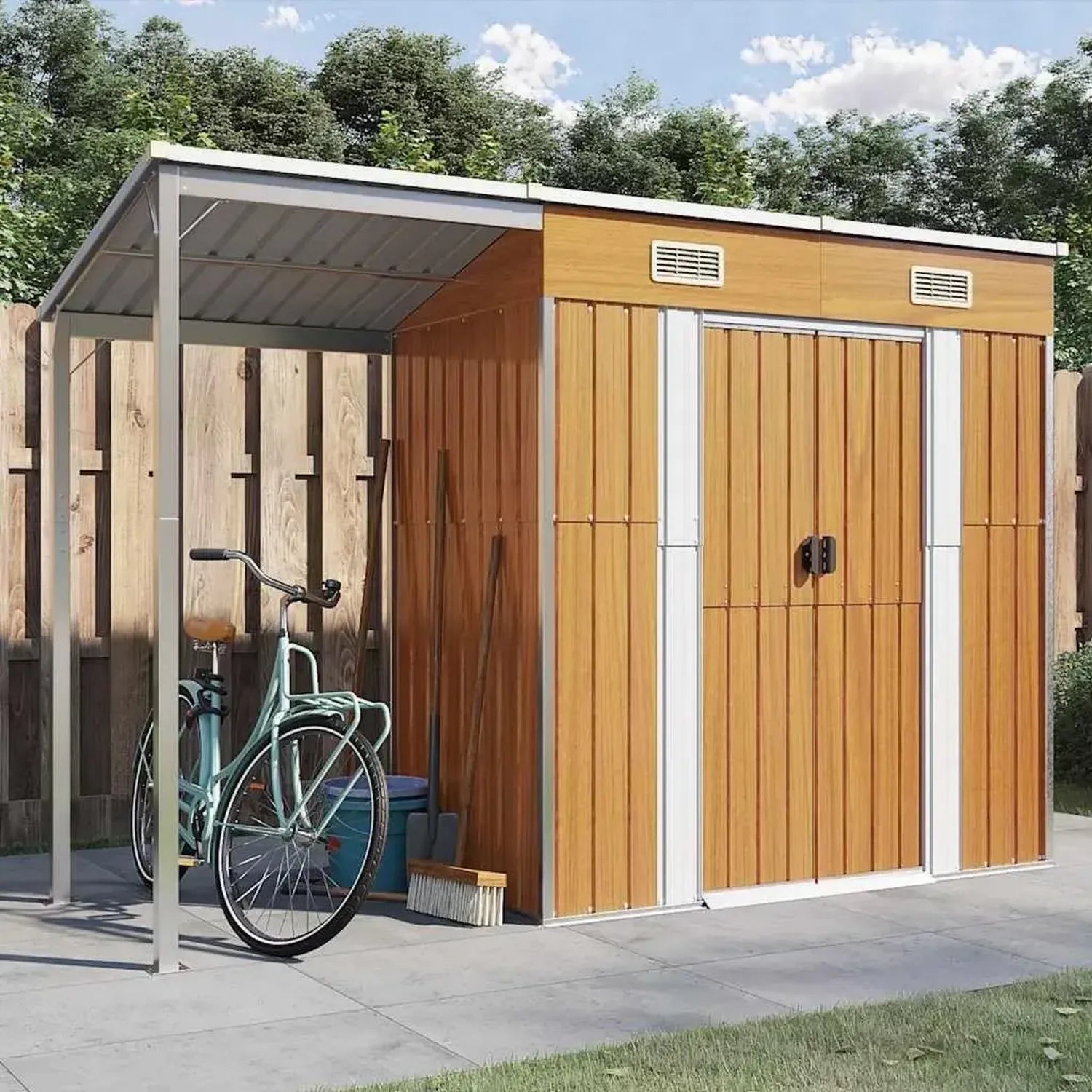 Cabanon de Jardin Extensible Brun 277x107x181 cm, Structures Extérieures