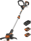 WORX Coupe-Bordures sans Fil 20V, 2 Batteries Incluses, Diamètre 30 cm, PowerShare