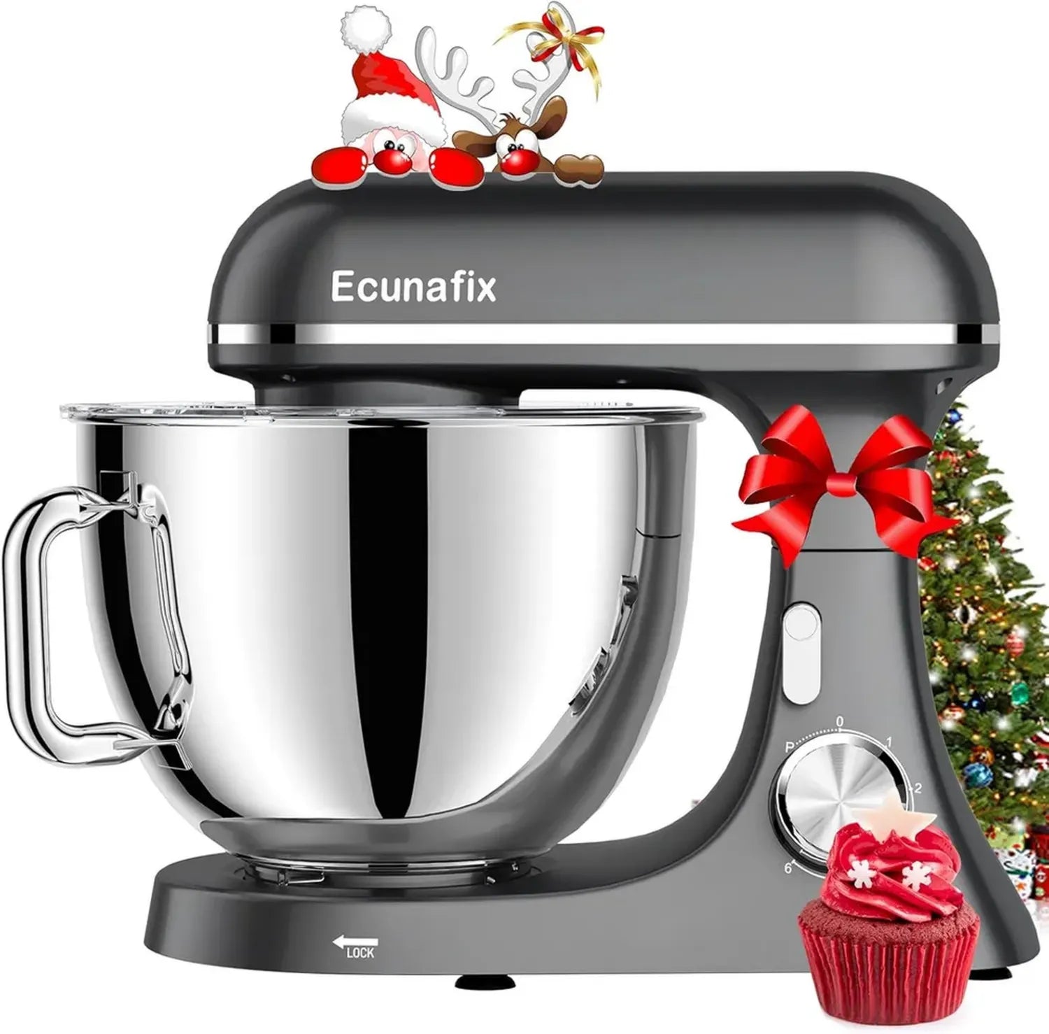 Robot Pâtissier Multifonction 2000W 8L avec Accessoires Complets