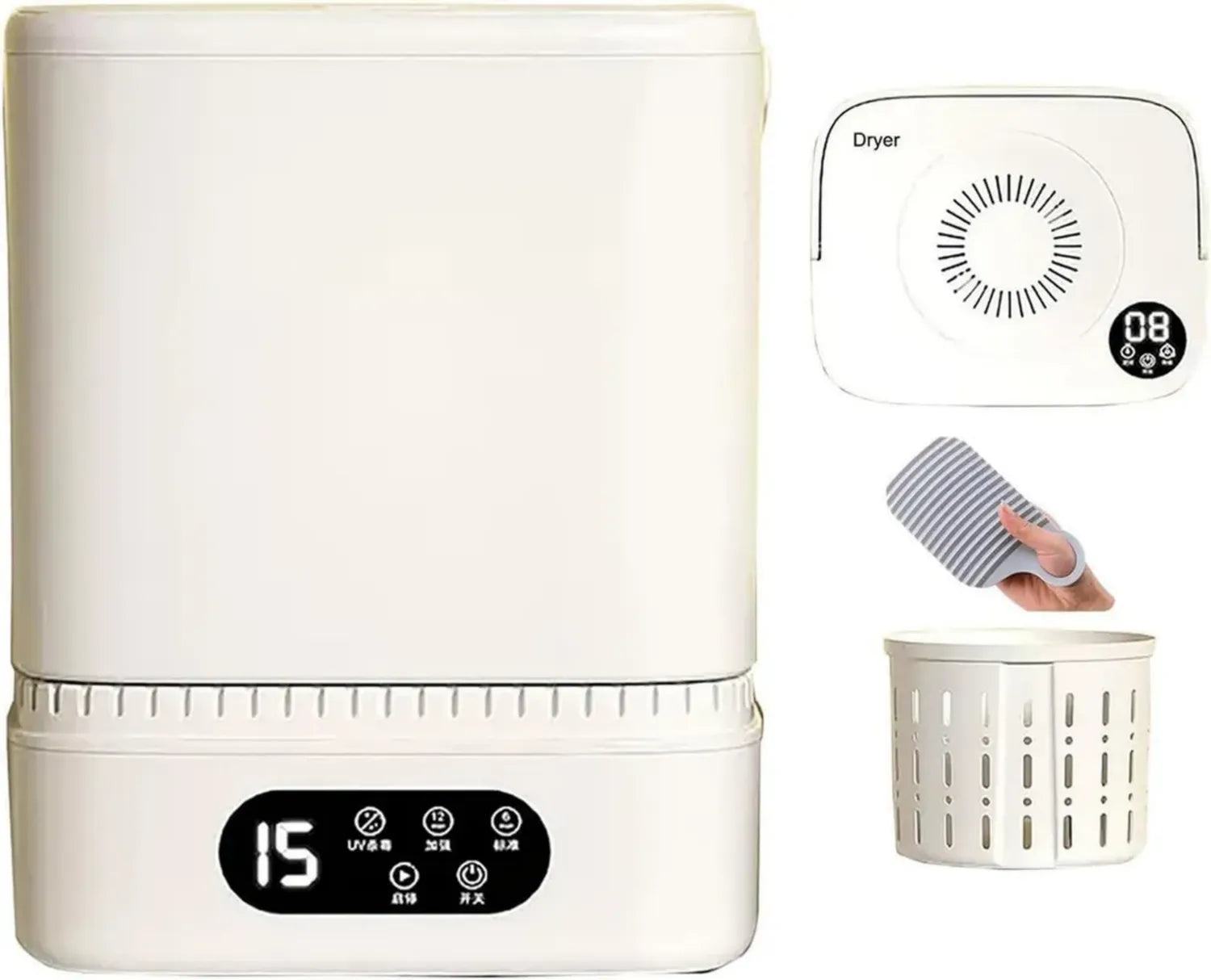 Mini Lave-Linge Portable 5L avec Fonction Séchage, Semi-Automatique pour Appartements et Camping