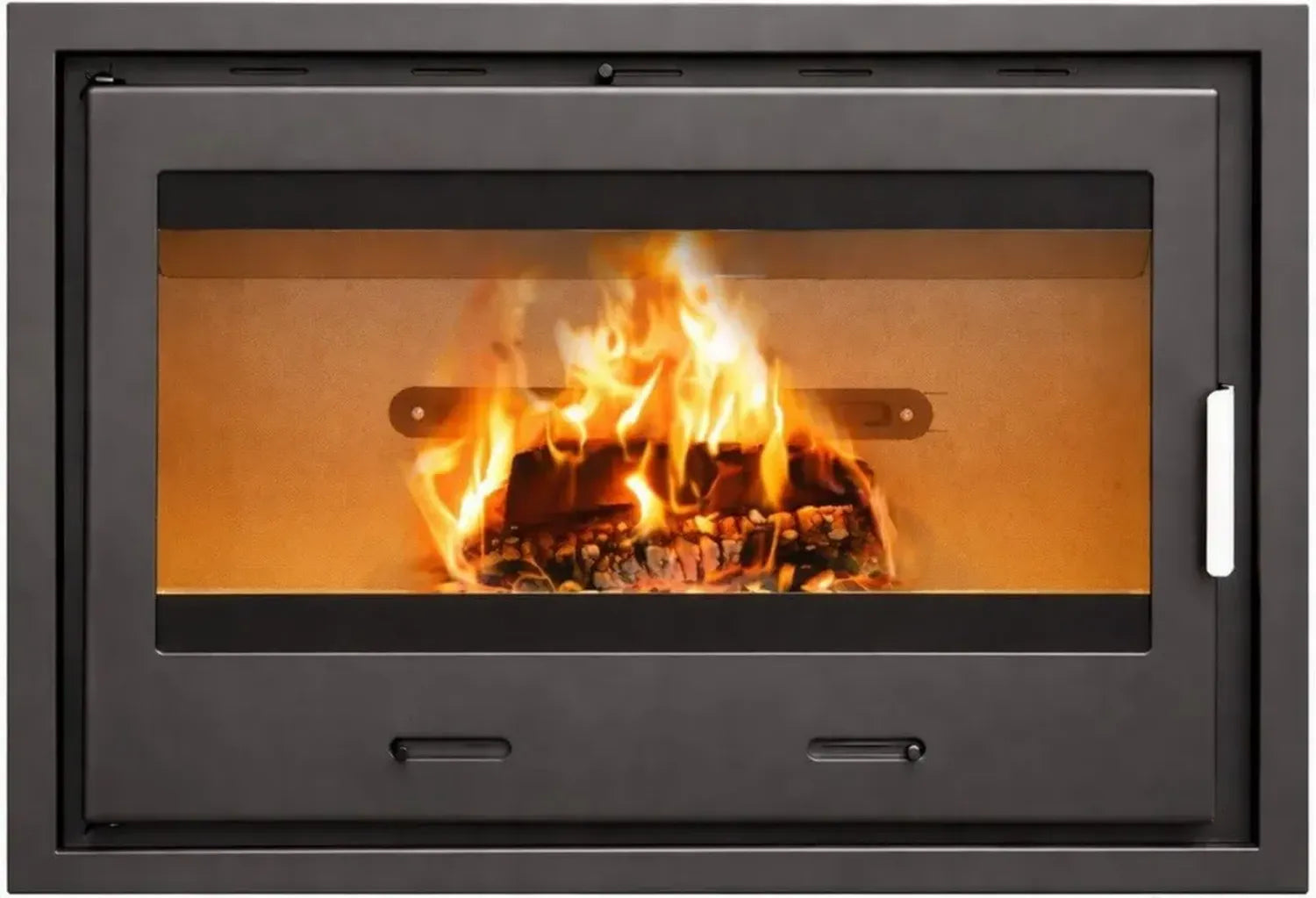 Insert à bois haute efficacité 14 kW pour cheminée en ambre, cassette de chantier, chauffage par convection
