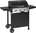 Barbecue à Gaz Royal Gourmet 3 Brûleurs, 9kW avec Capot, Grilles Émaillées et Tables Latérales