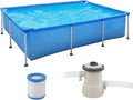 Piscine Tubulaire Rectangulaire 258x179x66 cm Résistante en PVC avec Pompe et Filtre