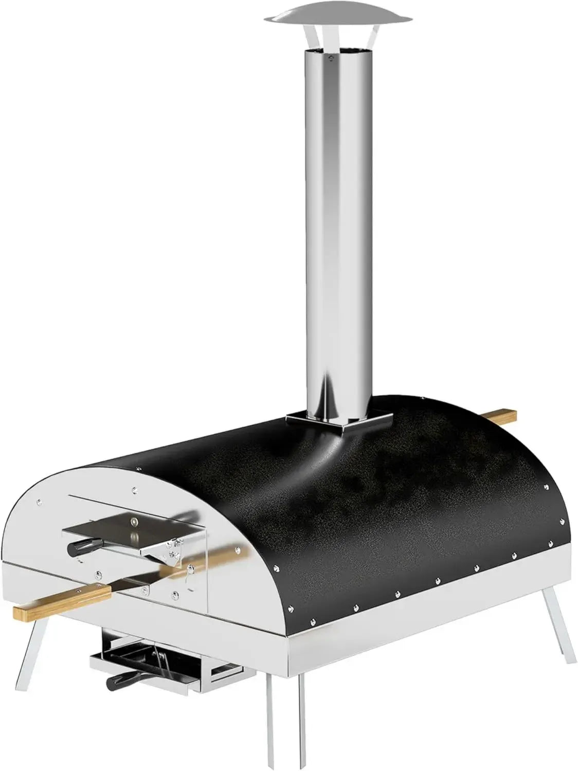Four à Pizza Portable Extérieur avec Pierre Réfractaire et Plateau Rotatif - Idéal pour Jardin, Terrasse et Camping