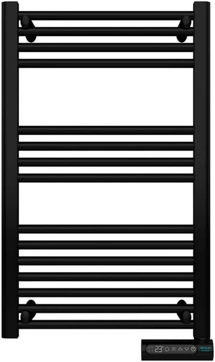 Sèche-serviettes Électrique Éco Noir 500W LED Tactile Minuterie 3 Modes Sécurité
