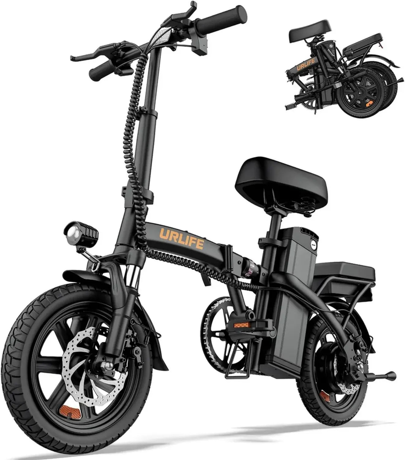 Vélo Électrique Pliable 14'' avec Batterie Amovible 48V 7.5Ah, Moteur 250W, Autonomie 40-60km pour Adultes