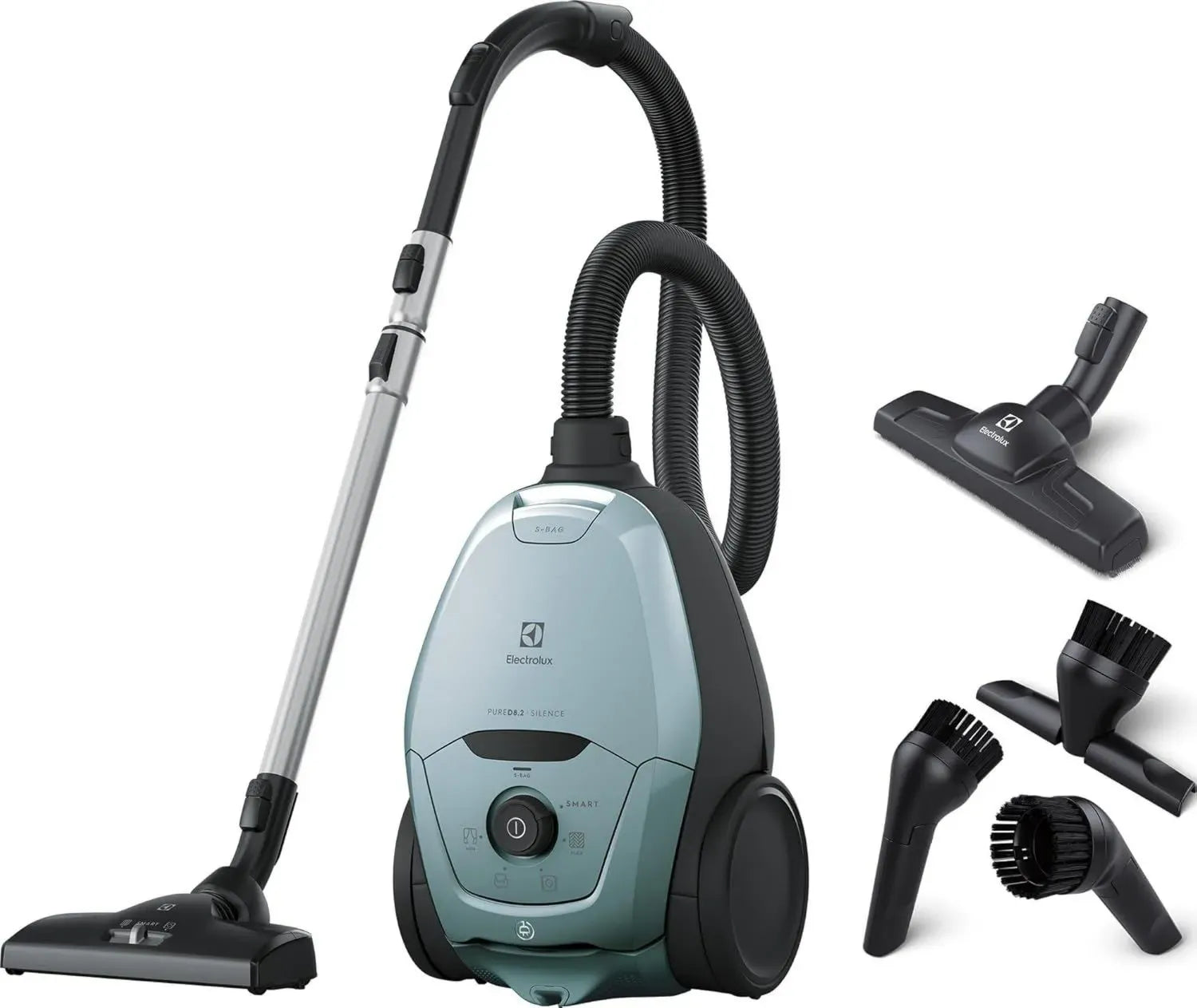 Aspirateur Traîneau Silencieux Electrolux Pure D8, Puissance Intelligente, Matériaux Recyclés, Modèle Bleu